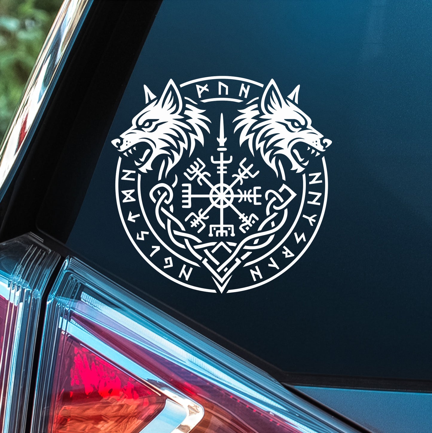 Wolf Viking Compass - Premium Vinyl Decal