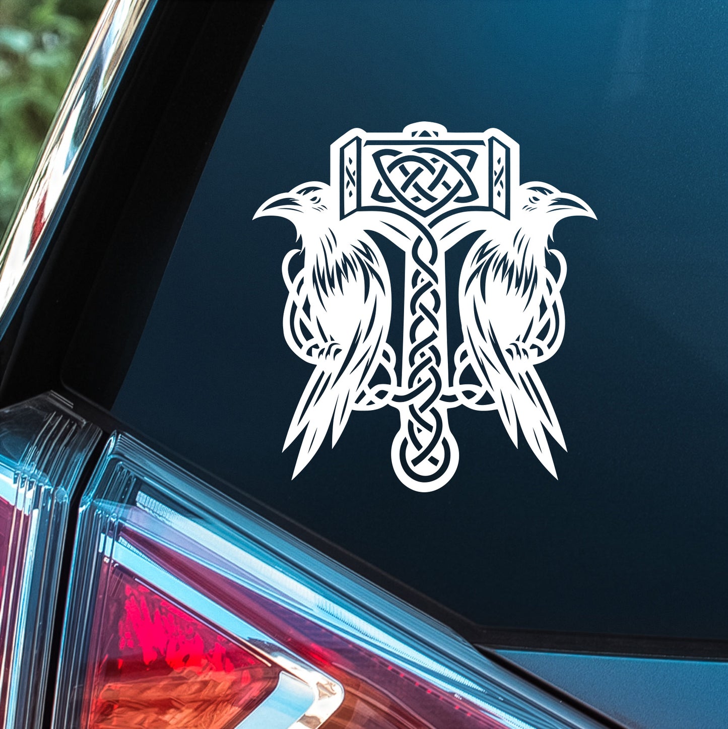 Ravens and Mjolnir - Premium Vinyl Decal