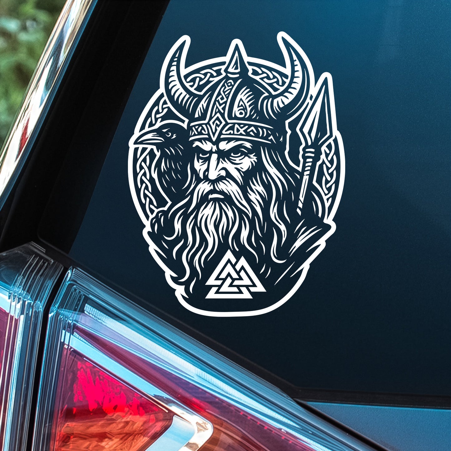 Odin Head with Ravens - Premium Vinyl Decal
