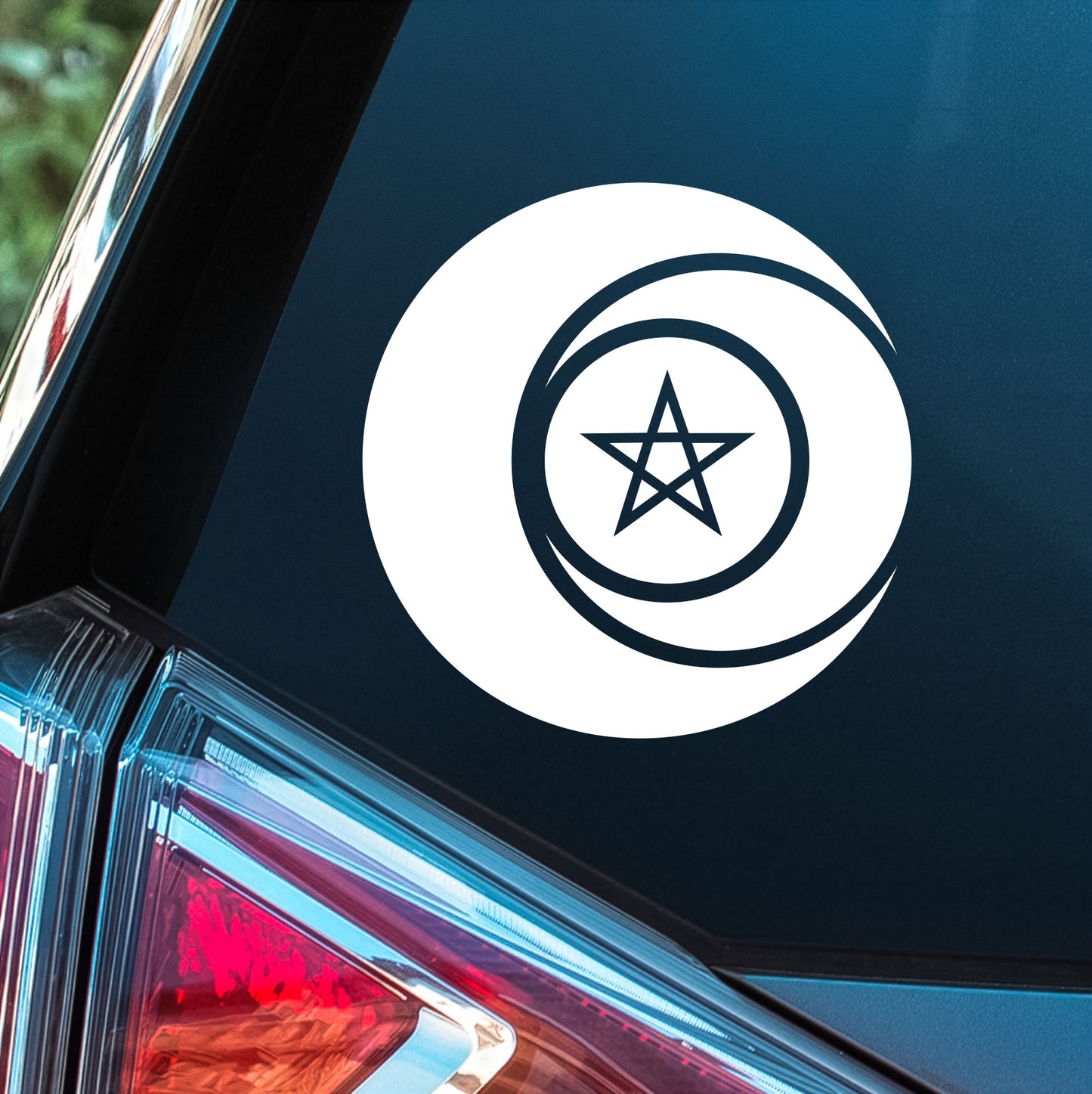Triple Moon Goddess Pentacle - Premium Vinyl Decal