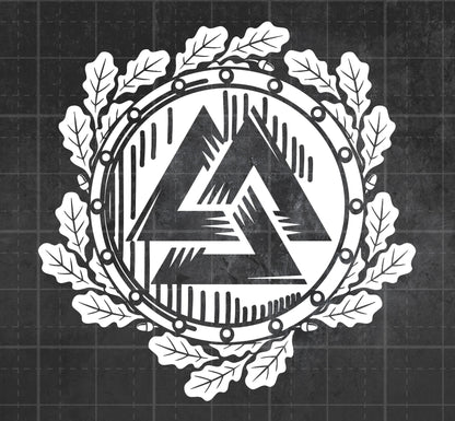 Valknut Shield (Ornate) -  Premium Vinyl Decal