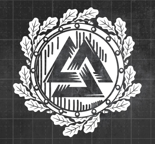 Valknut Shield (Ornate) -  Premium Vinyl Decal
