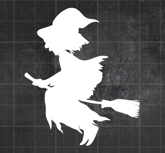 Witch on Broom - Premium Vinyl Decal