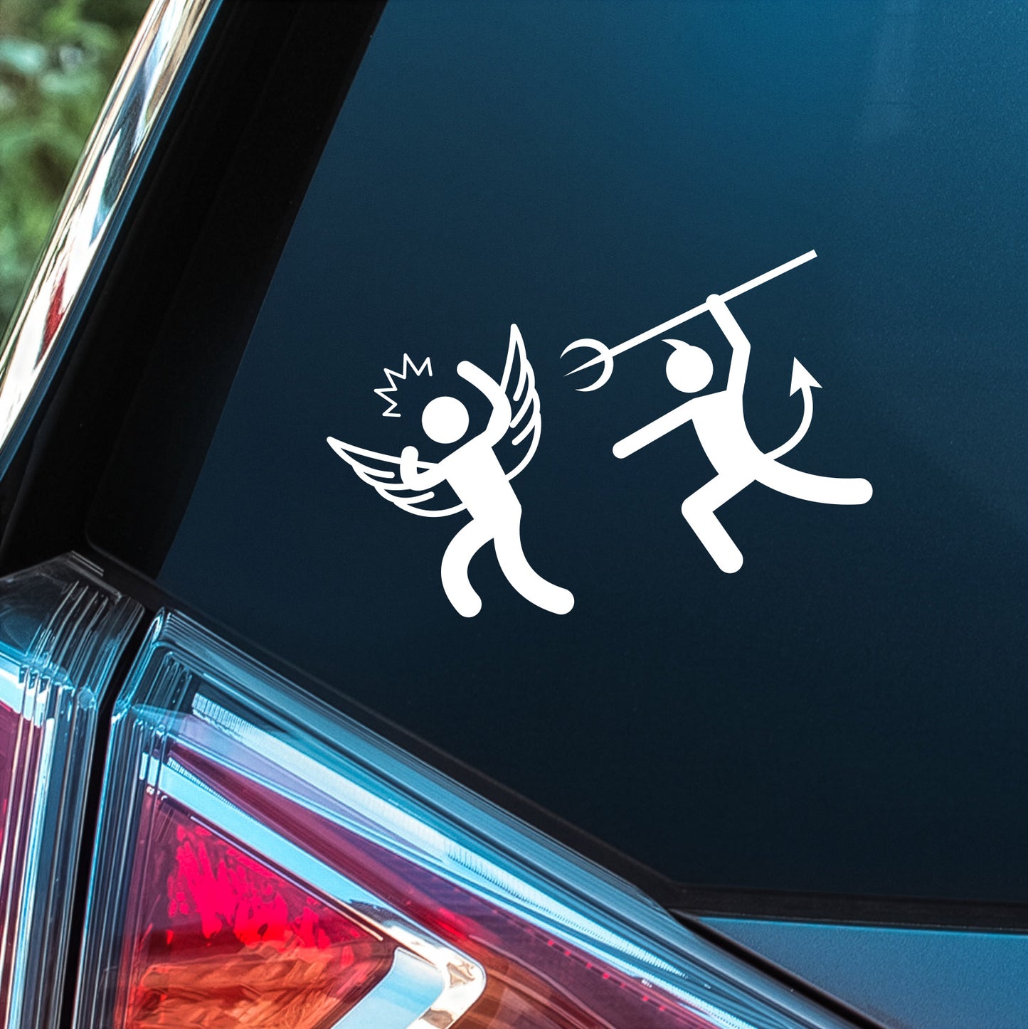 Devil Stabbing Angel - Premium Vinyl Decal