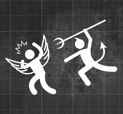 Devil Stabbing Angel - Premium Vinyl Decal