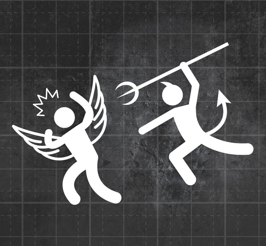 Devil Stabbing Angel - Premium Vinyl Decal