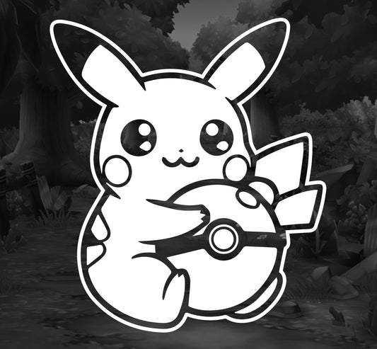 Pokemon (Pikachu with Pokeball)- Premium Vinyl Decal