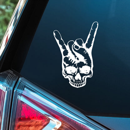 Metal Sign Skull Hand -  Premium Vinyl Decal