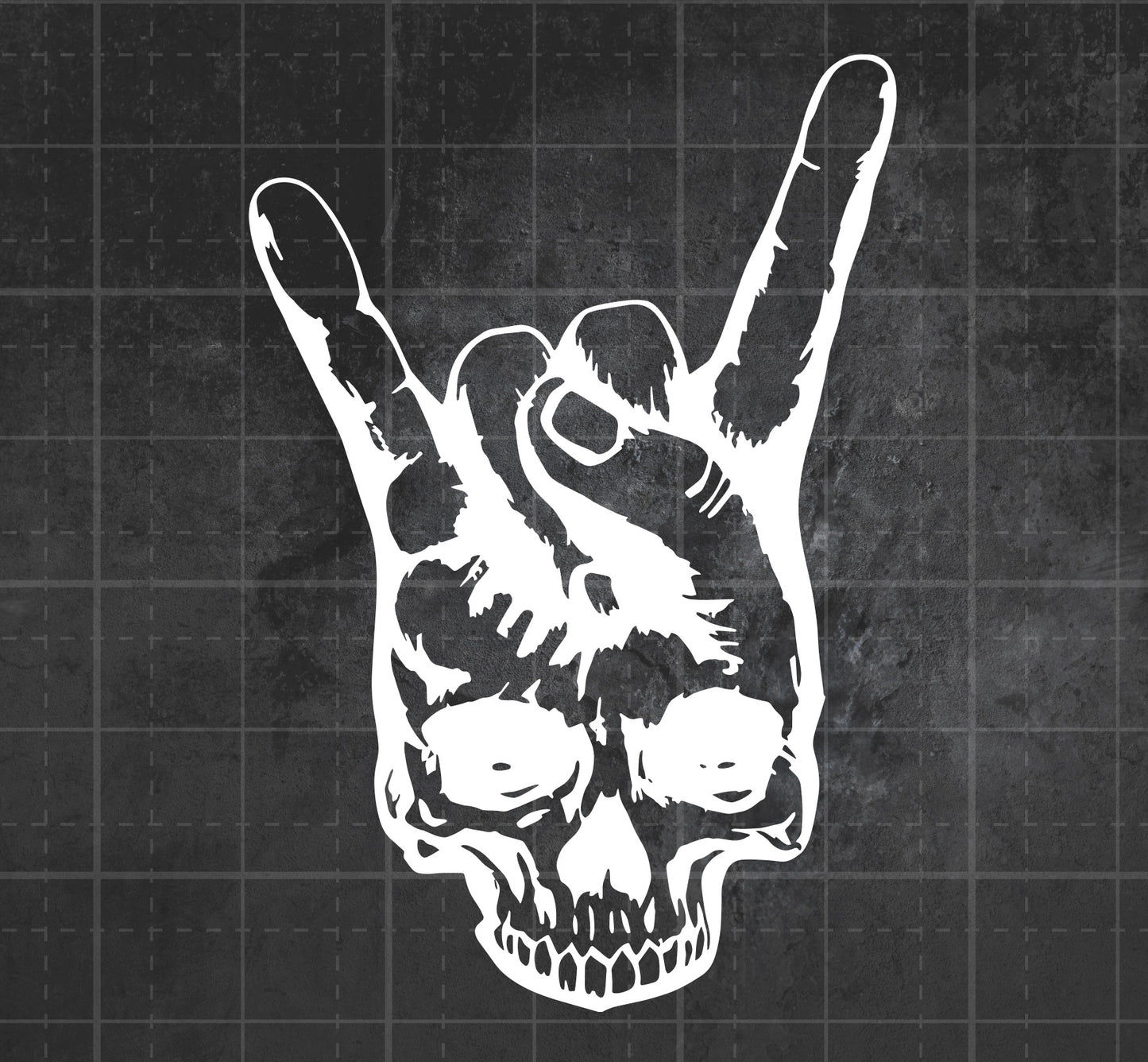 Metal Sign Skull Hand -  Premium Vinyl Decal