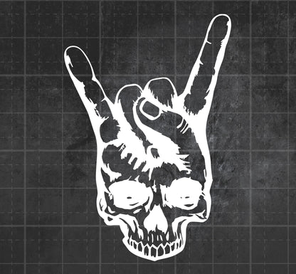 Metal Sign Skull Hand -  Premium Vinyl Decal