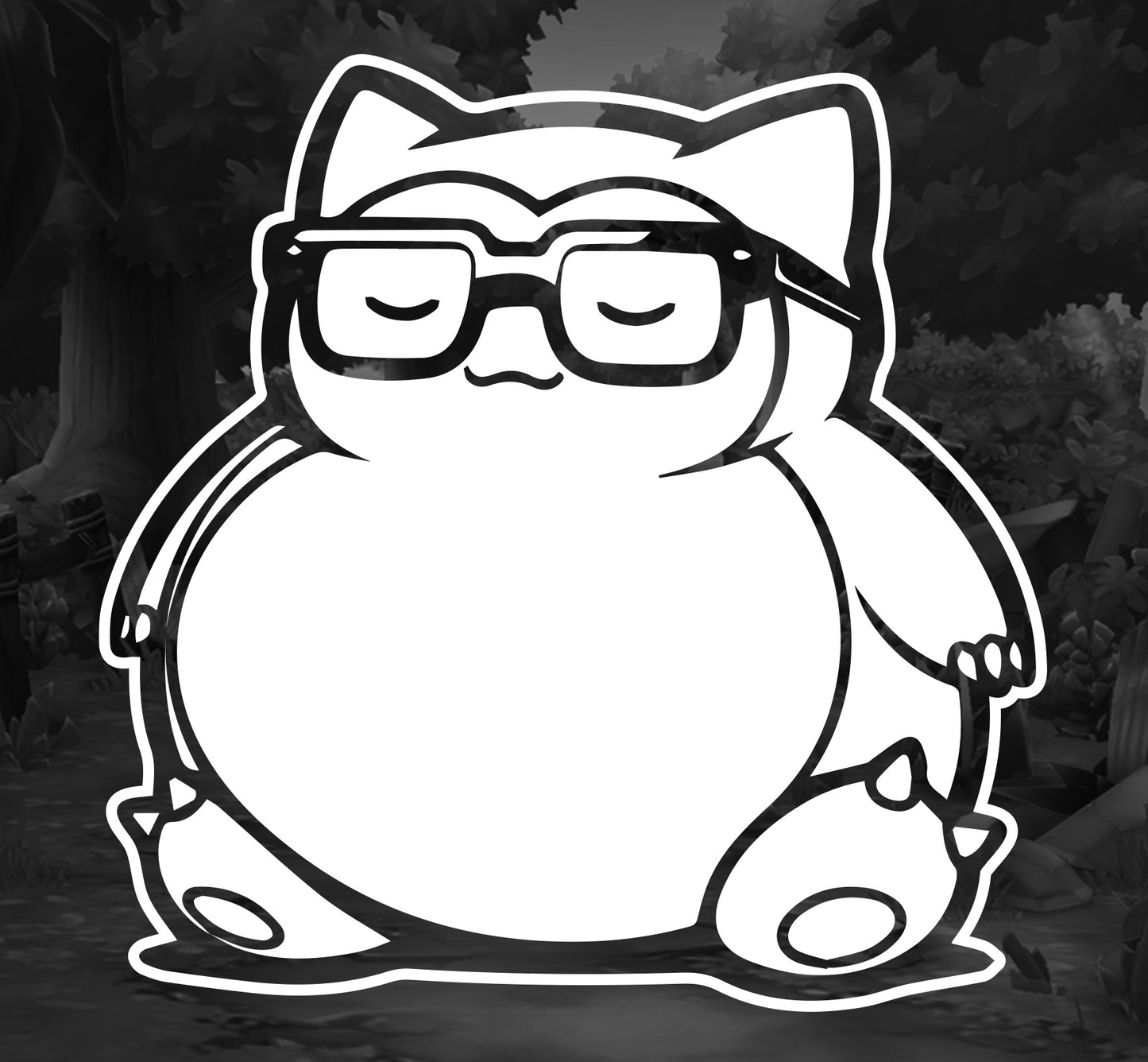 Pokemon (Snorlax Glasses)- Premium Vinyl Decal