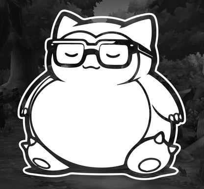 Pokemon (Snorlax Glasses)- Premium Vinyl Decal
