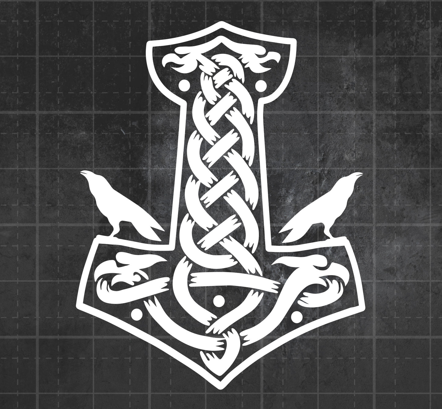 Raven Mjolnir (Thor's Hammer) -  Premium Vinyl Decal