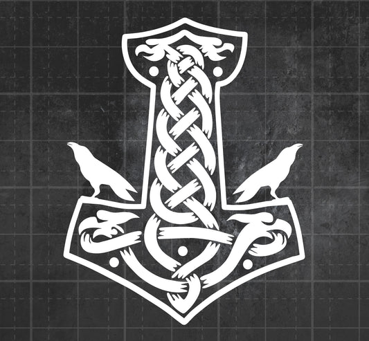 Raven Mjolnir (Thor's Hammer) -  Premium Vinyl Decal