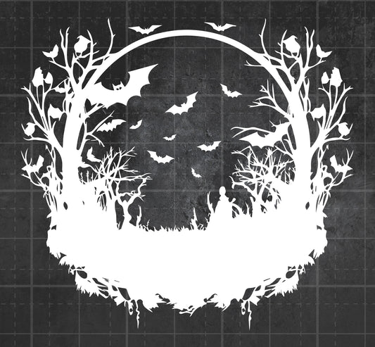 Moon and Bats - Premium Vinyl Decal