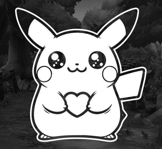 Pokemon (Pikachu with Heart)- Premium Vinyl Decal