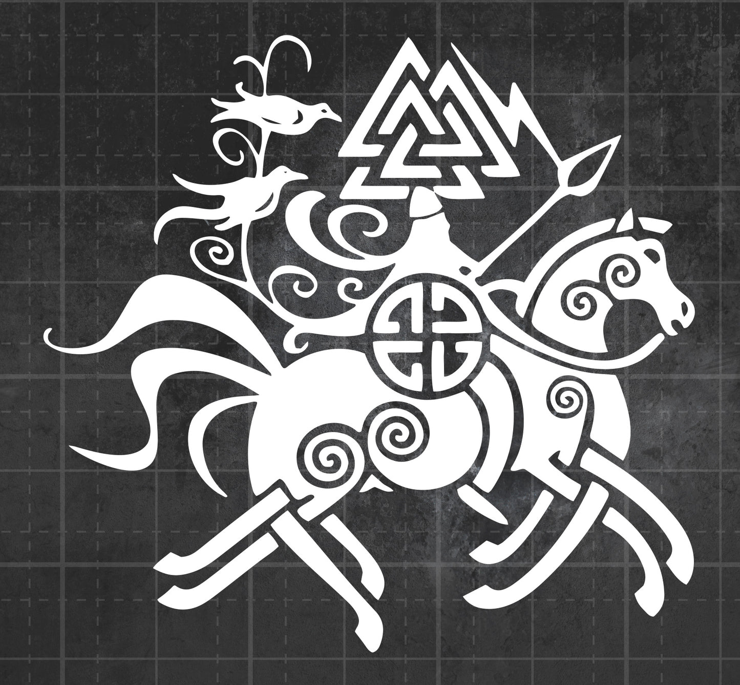 Odin on Sleipnir -  Premium Vinyl Decal