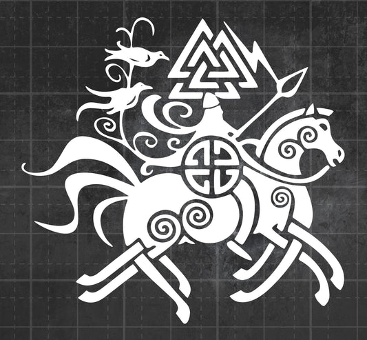 Odin on Sleipnir -  Premium Vinyl Decal