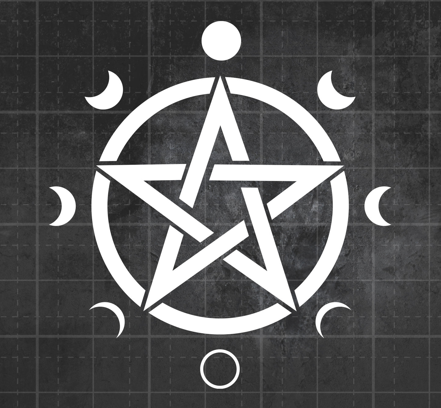 Pentacle Moon Phases -  Premium Vinyl Decal