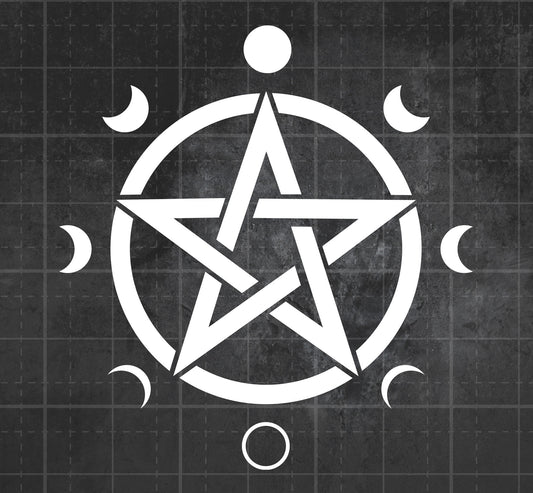 Pentacle Moon Phases -  Premium Vinyl Decal