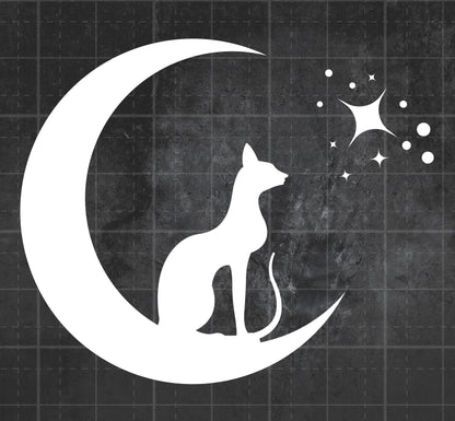 Cat Moon - Premium Vinyl Decal