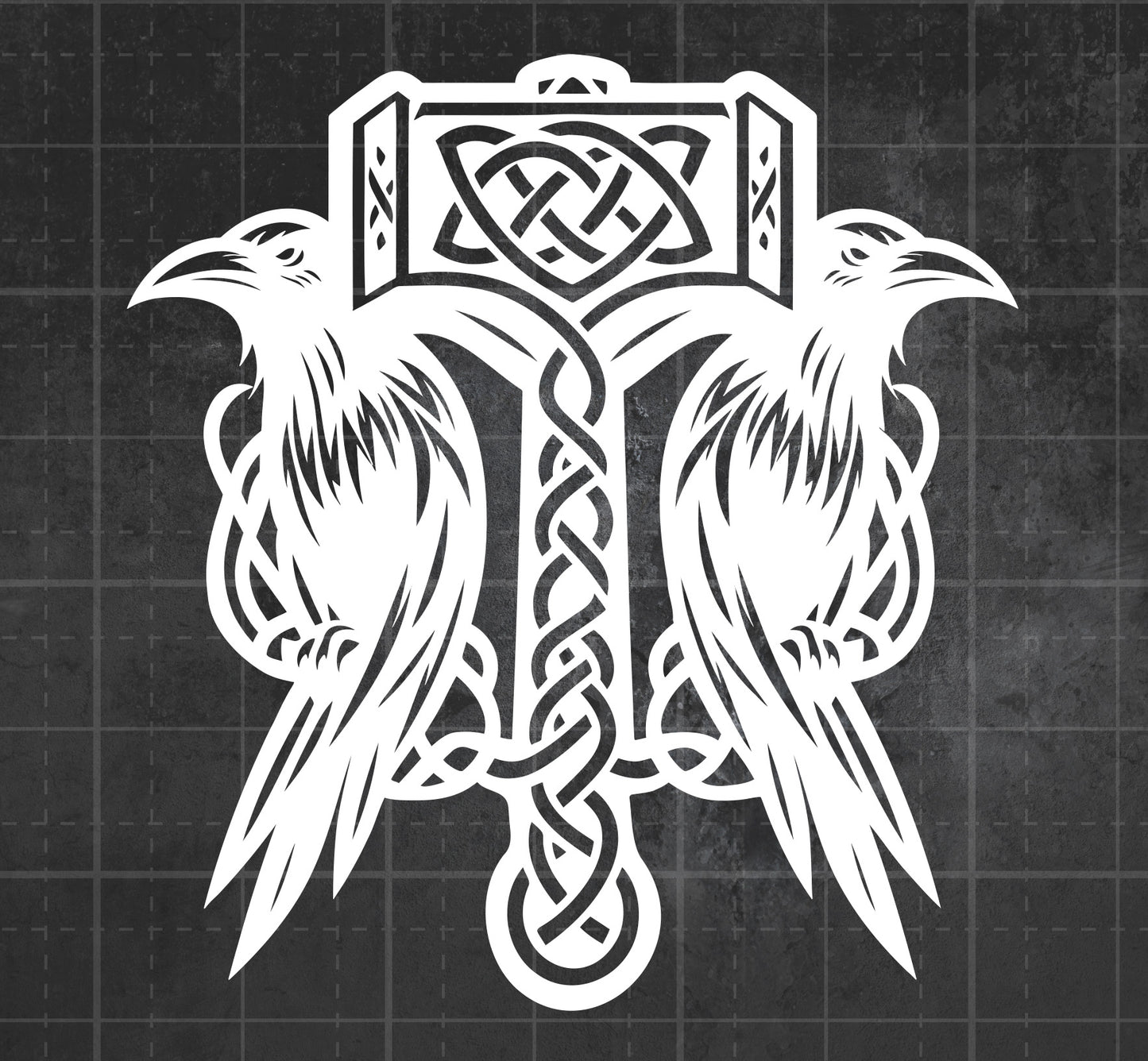 Ravens and Mjolnir - Premium Vinyl Decal