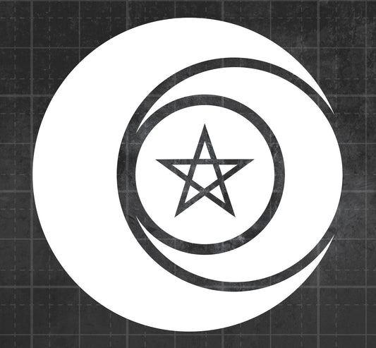 Triple Moon Goddess Pentacle -  Premium Vinyl Decal