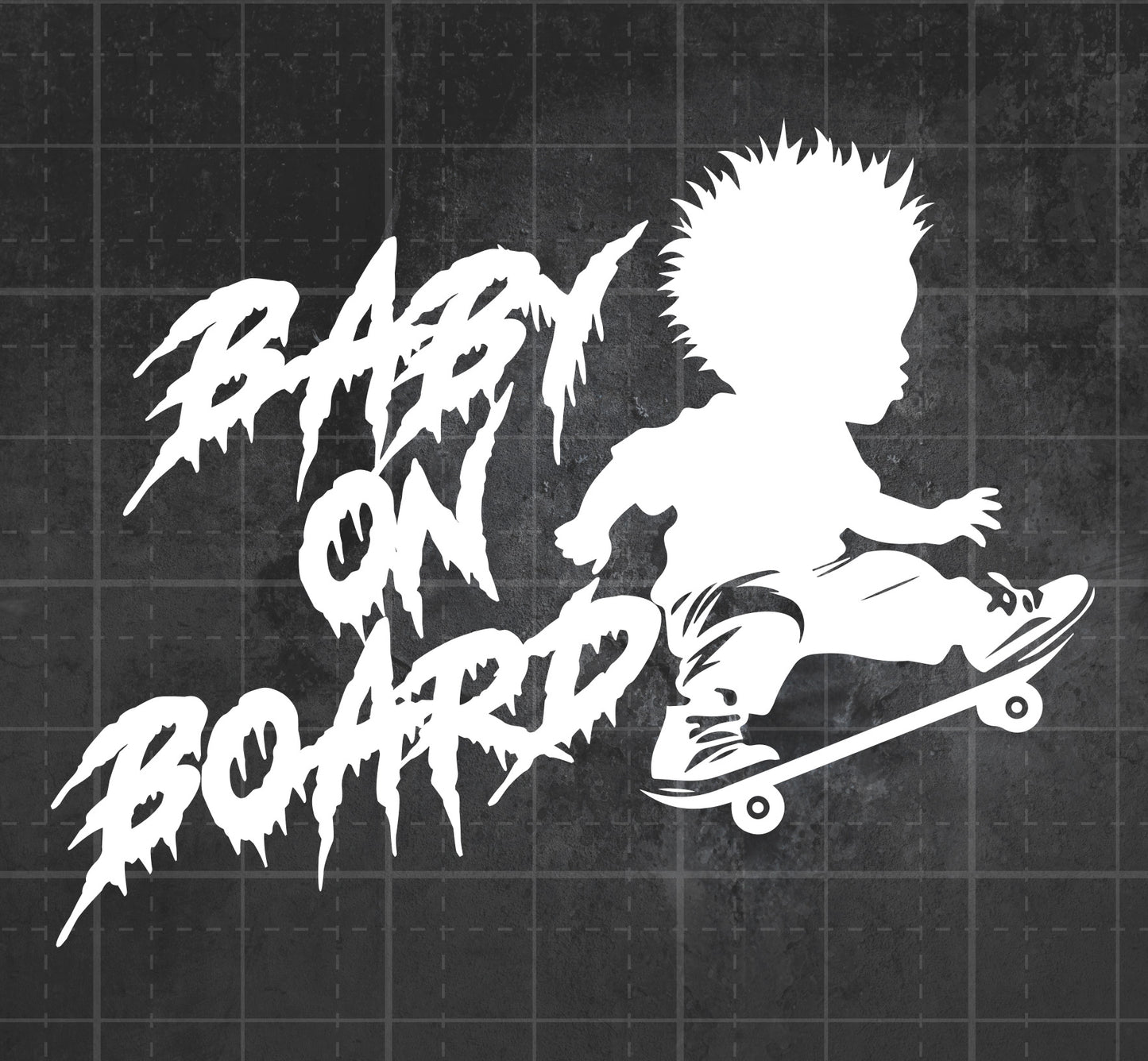 Baby On Board (Skater) - Premium Vinyl Decal