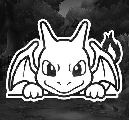 Pokemon (Charizard Peeker)- Premium Vinyl Decal