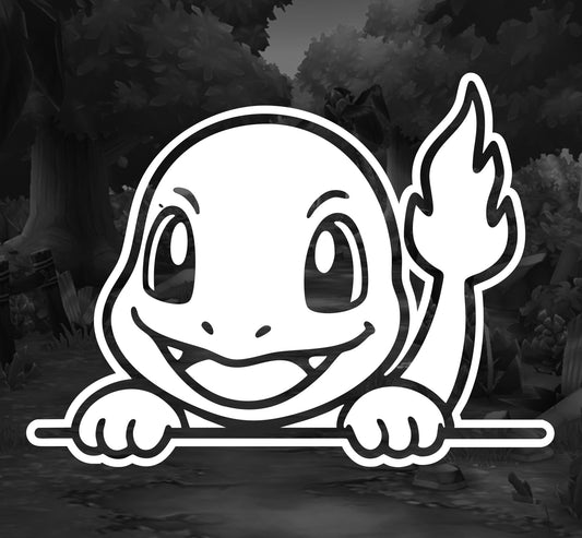 Pokemon (Charmander Peeker)- Premium Vinyl Decal