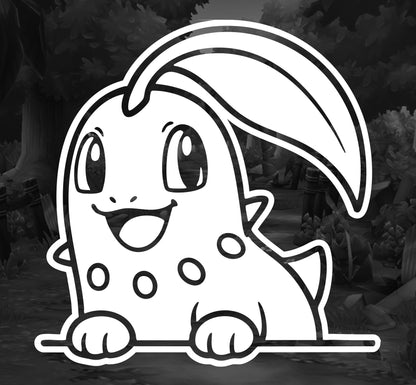 Pokemon (Chicorita Peeker)- Premium Vinyl Decal