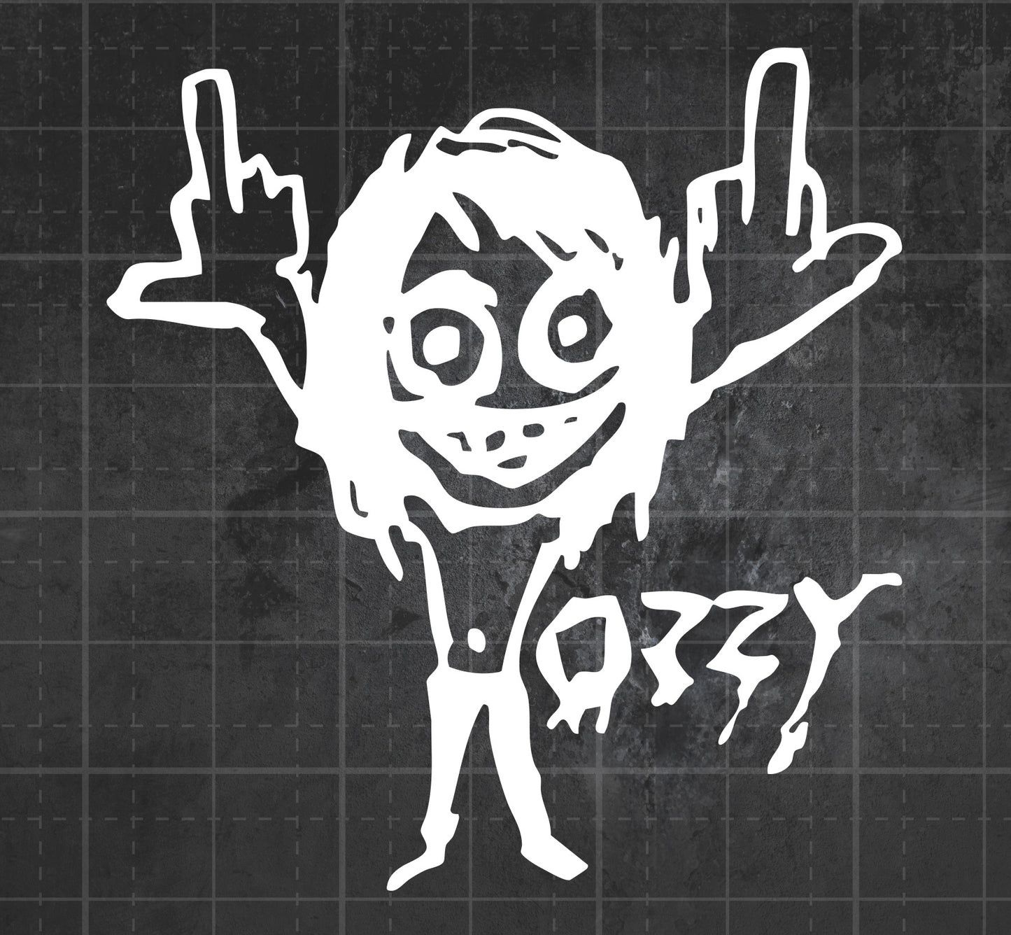 Ozzy Osbourne (Middle Finger Sketch) - Premium Vinyl Decal
