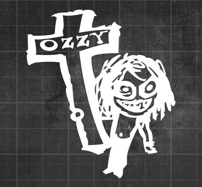 Ozzy Osbourne (Cross Sketch) - Premium Vinyl Decal