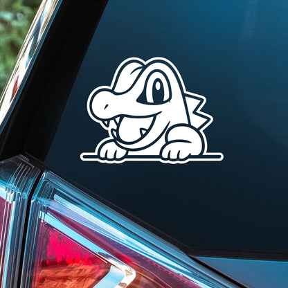 Pokemon (Totodile Peeker)- Premium Vinyl Decal