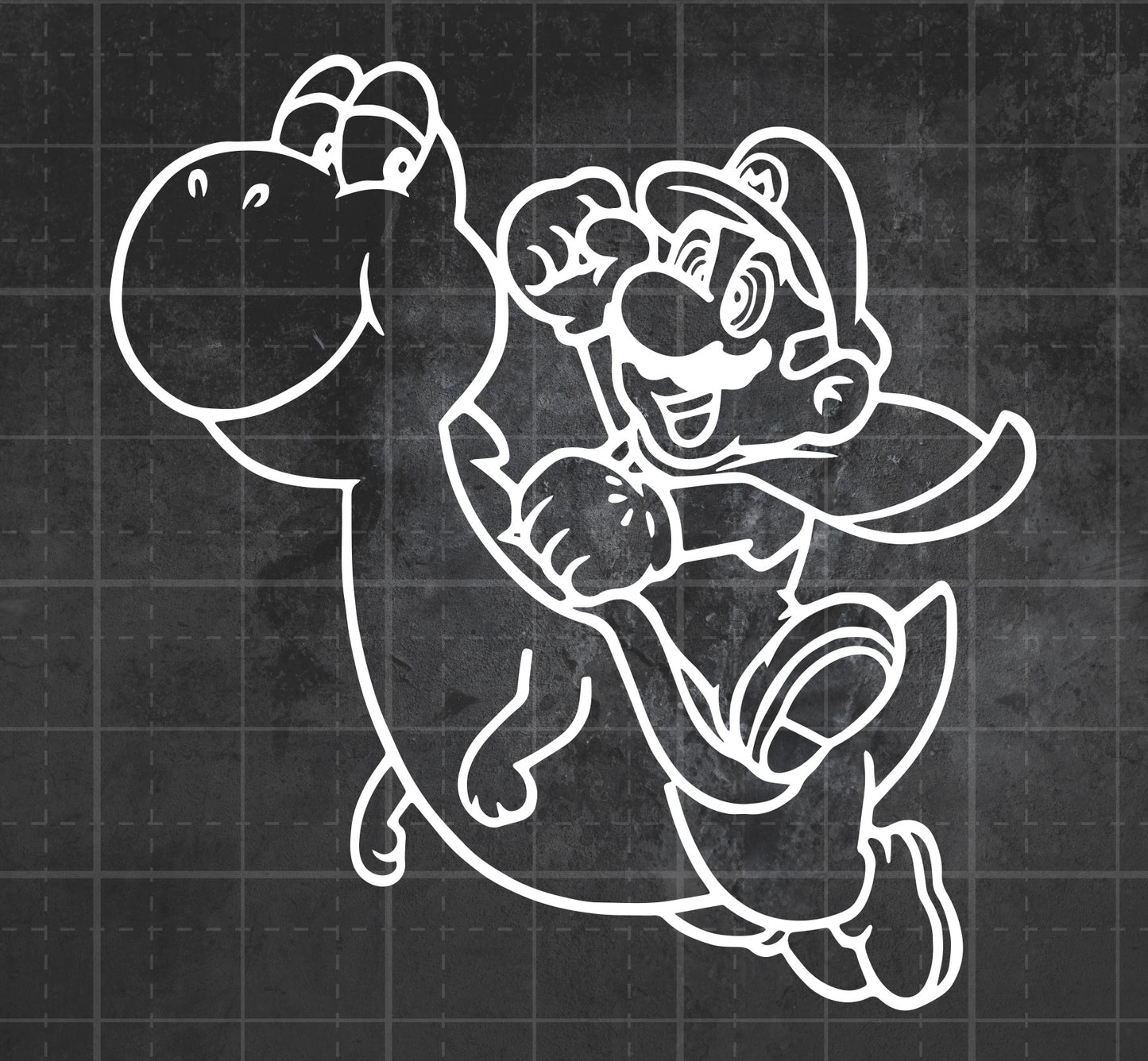 Mario and Yoshi - Premium Vinyl Decal