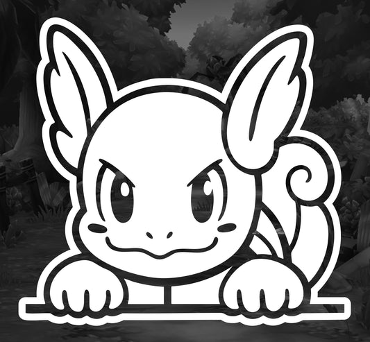 Pokemon (Wartortle Peeker)- Premium Vinyl Decal