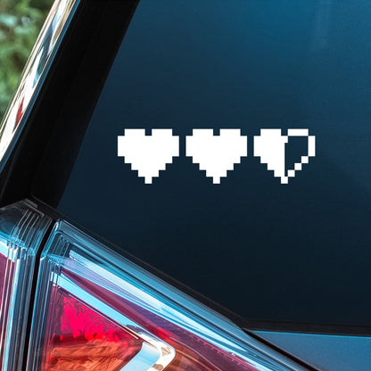 Pixelated Hearts (Zelda, Minecraft) - Premium Vinyl Decal